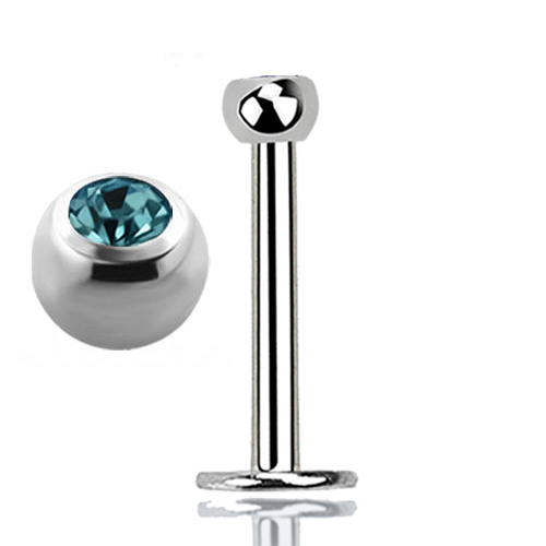 Jewelled Labret Aqua 6
