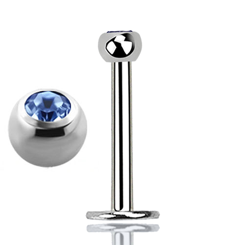 Jewelled Labret Light Sapphire 14