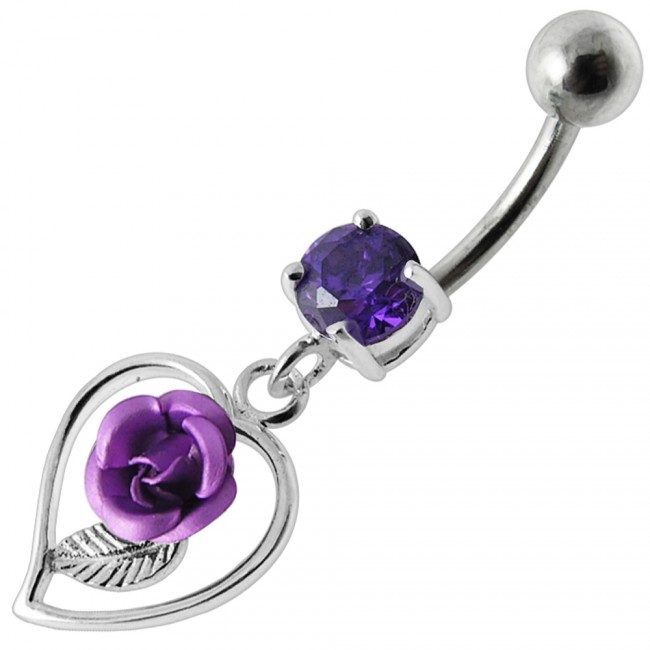 Rose In A Heart Amethyst