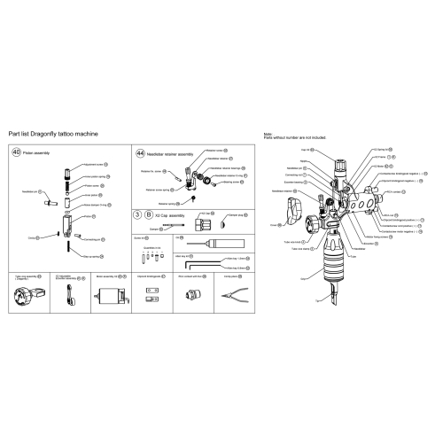 1. Lista pieselor de schimb pentru Dragonfly