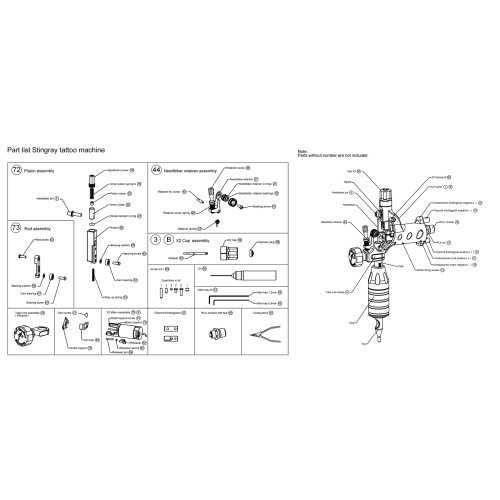 2. Lista pieselor de schimb pentru Stingray