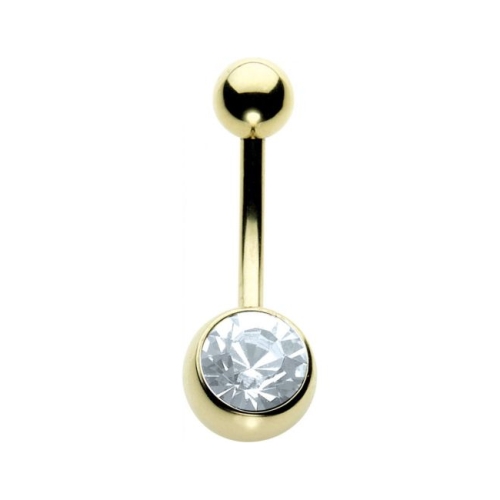 Single Jewel Banana - Aztec - Titaniu - Crystal - 8mm