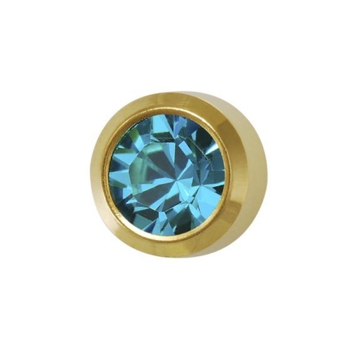 Cercei Studex Aquamarine - March - Gold Mini