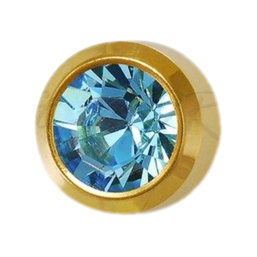 Cercei Studex Aquamarine - March - GOLD BIG