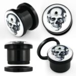 Flash acrilic - skull with headphone - 6mm