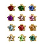 Cercei Studex Crystal- Gold Mini - April - Steluta