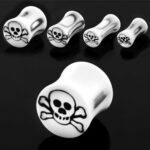 Flash acrilic - skull -black & white - 4mm