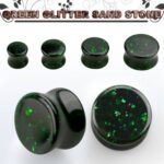 Flash - green glitter - 6mm
