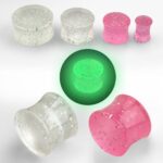 Flash acrilic plug - night glow - Clear - 10mm