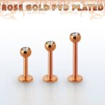 Labret Rose Gold cu piatra Crystal- 10