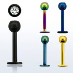 Labret Gold cu piatra Crystal- 8