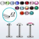 Jewelled Labret Peridot 10mm x 3mm